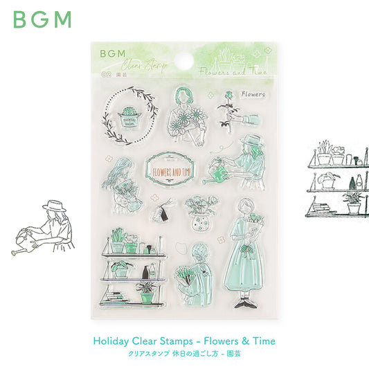BGM Holiday Clear Stamps - Flowers & Time