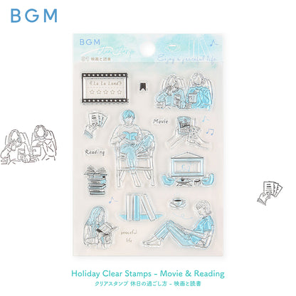 BGM Holiday Clear Stamps - Movie & Reading