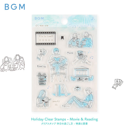 BGM Holiday Clear Stamps - Movie & Reading