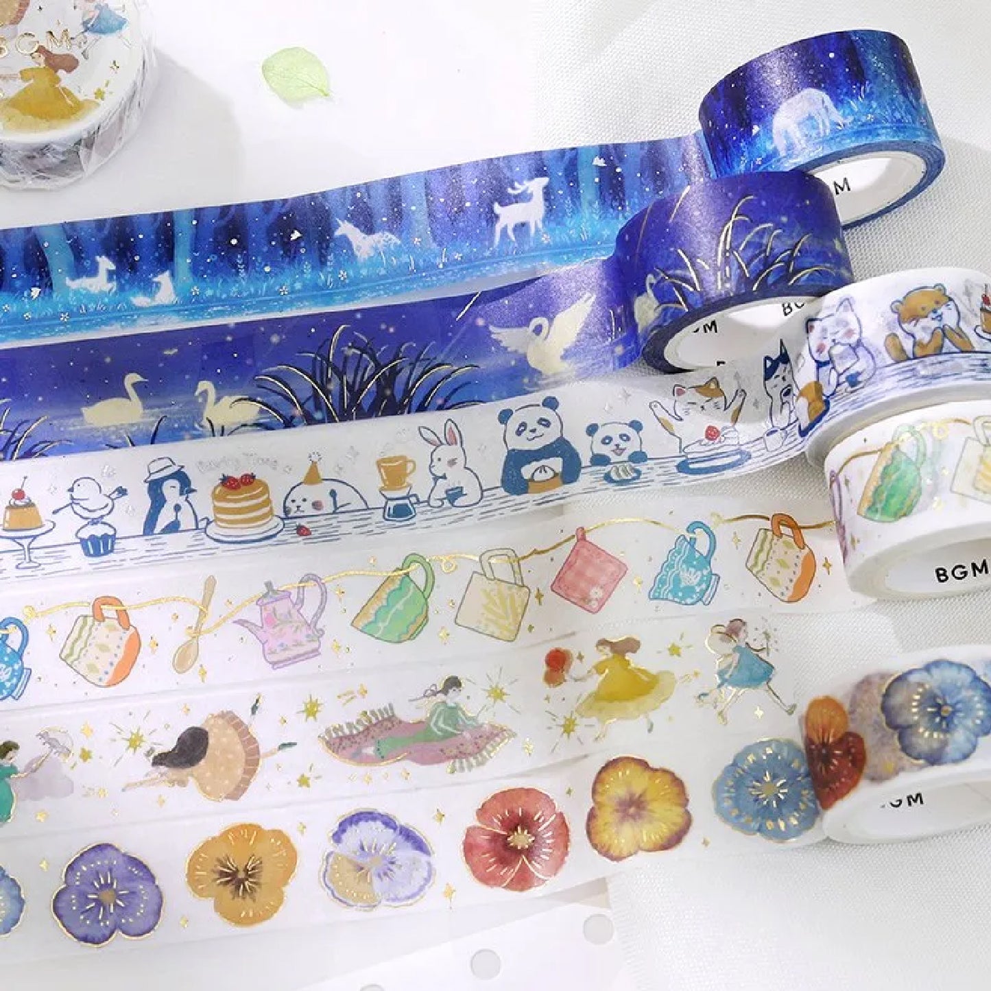 BGM Gold Foiled LIFE Washi Tape - Flying Girl