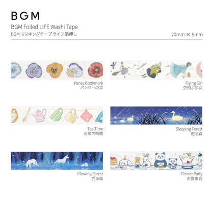 BGM Gold Foiled LIFE Washi Tape - Flying Girl