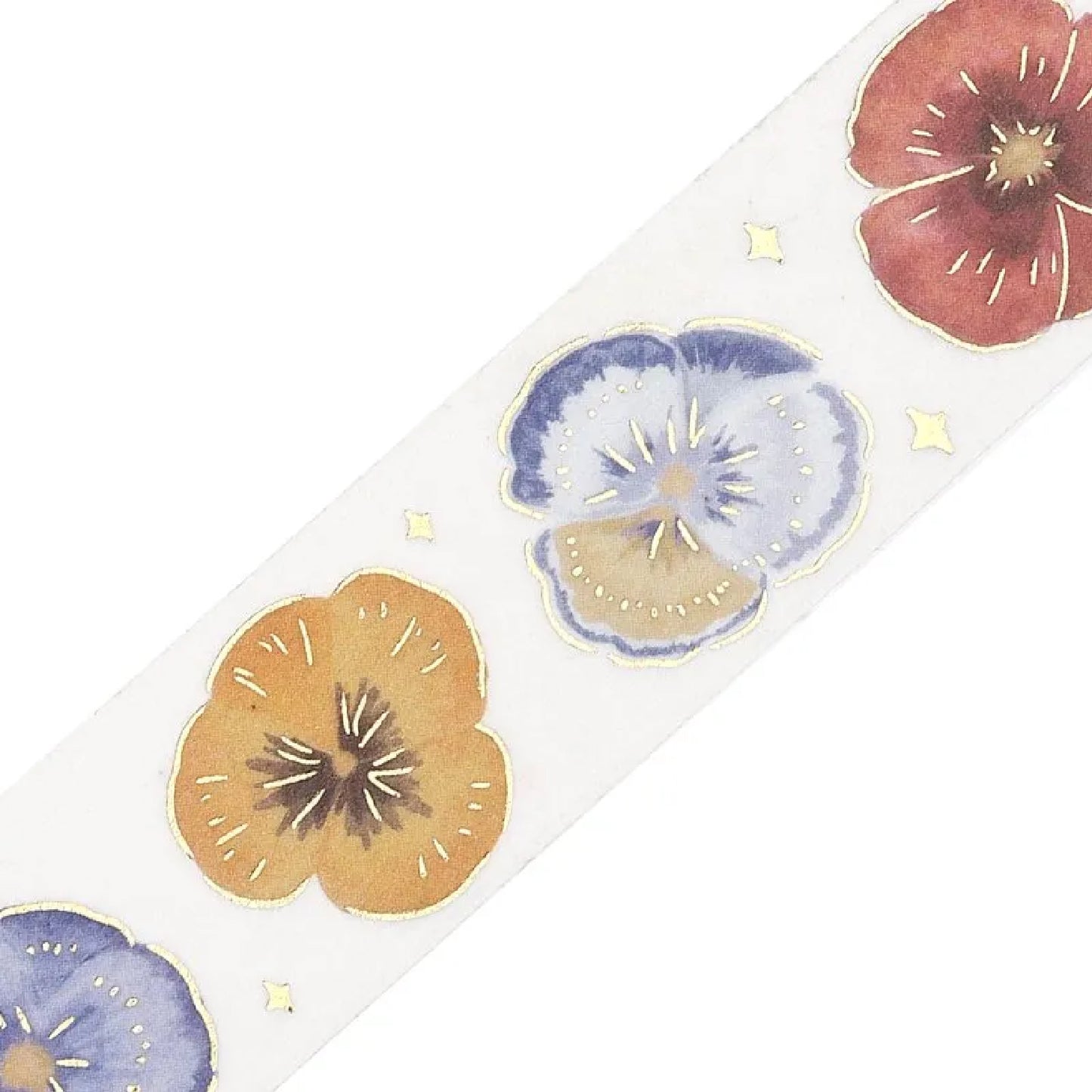 BGM Gold Foiled LIFE Washi Tape - Pansy Bookmark
