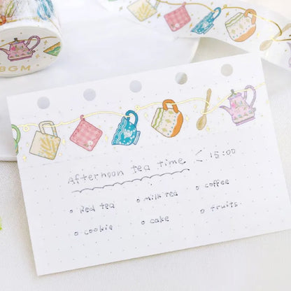 BGM Gold Foiled LIFE Washi Tape - Tea Time