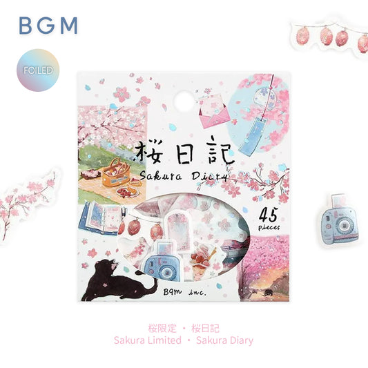 BGM Foiled Sakura Flake Stickers 2026 Limited Edition - Sakura Diary