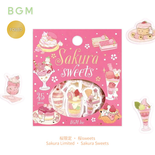 BGM Foiled Sakura Flake Stickers 2026 Limited Edition - Sakura Sweets