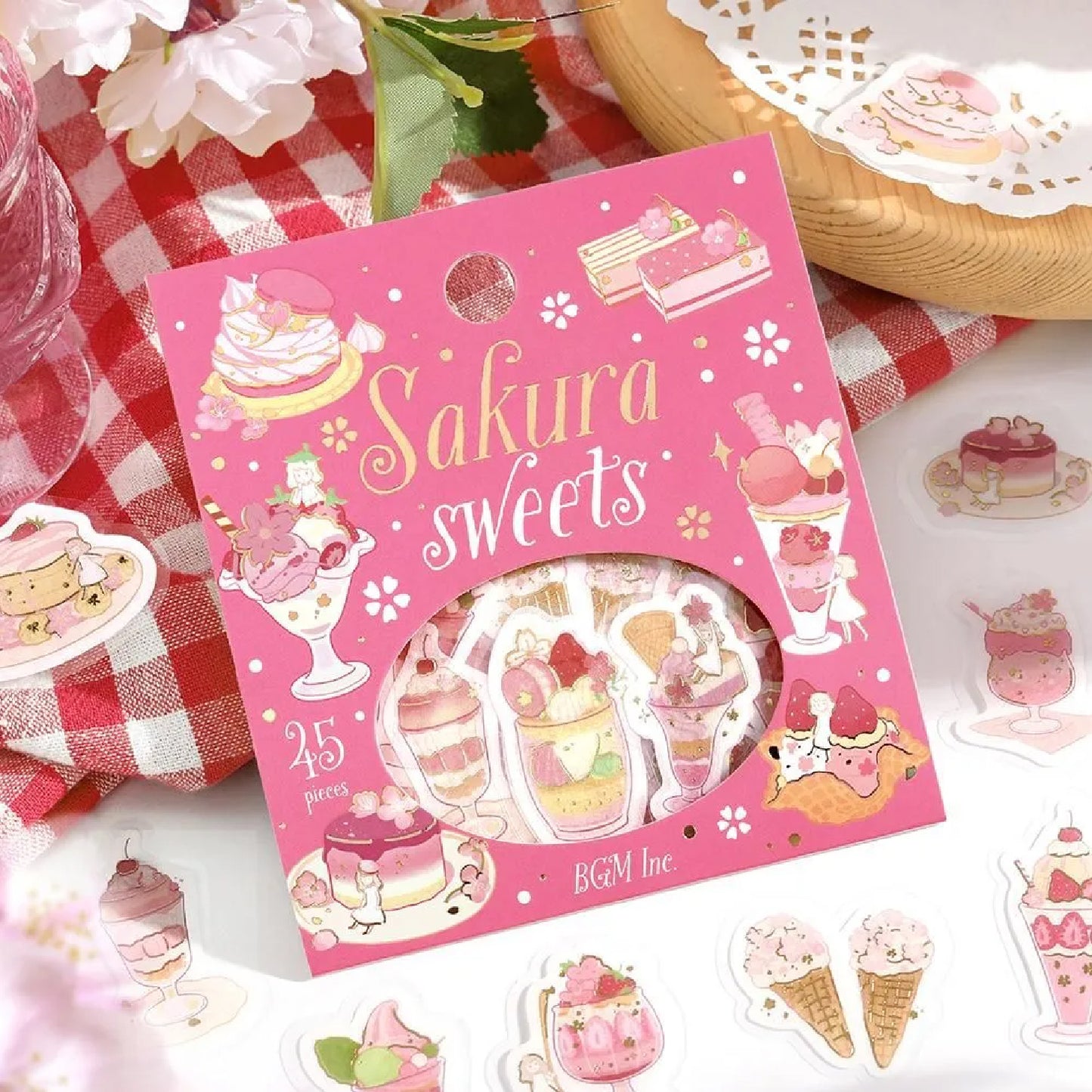 BGM Foiled Sakura Flake Stickers 2026 Limited Edition - Sakura Sweets