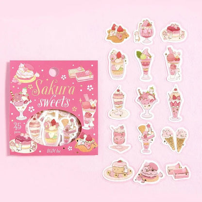 BGM Foiled Sakura Flake Stickers 2026 Limited Edition - Sakura Sweets