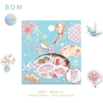 BGM Foiled Sakura Flake Stickers 2026 Limited Edition - Spring Decoration