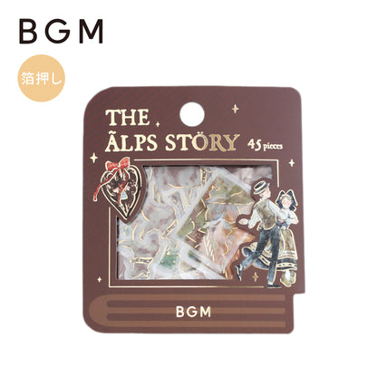 BGM The Alps Story Foiled Flake Stickers - Brown