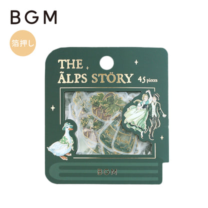 BGM The Alps Story Foiled Flake Stickers - Green