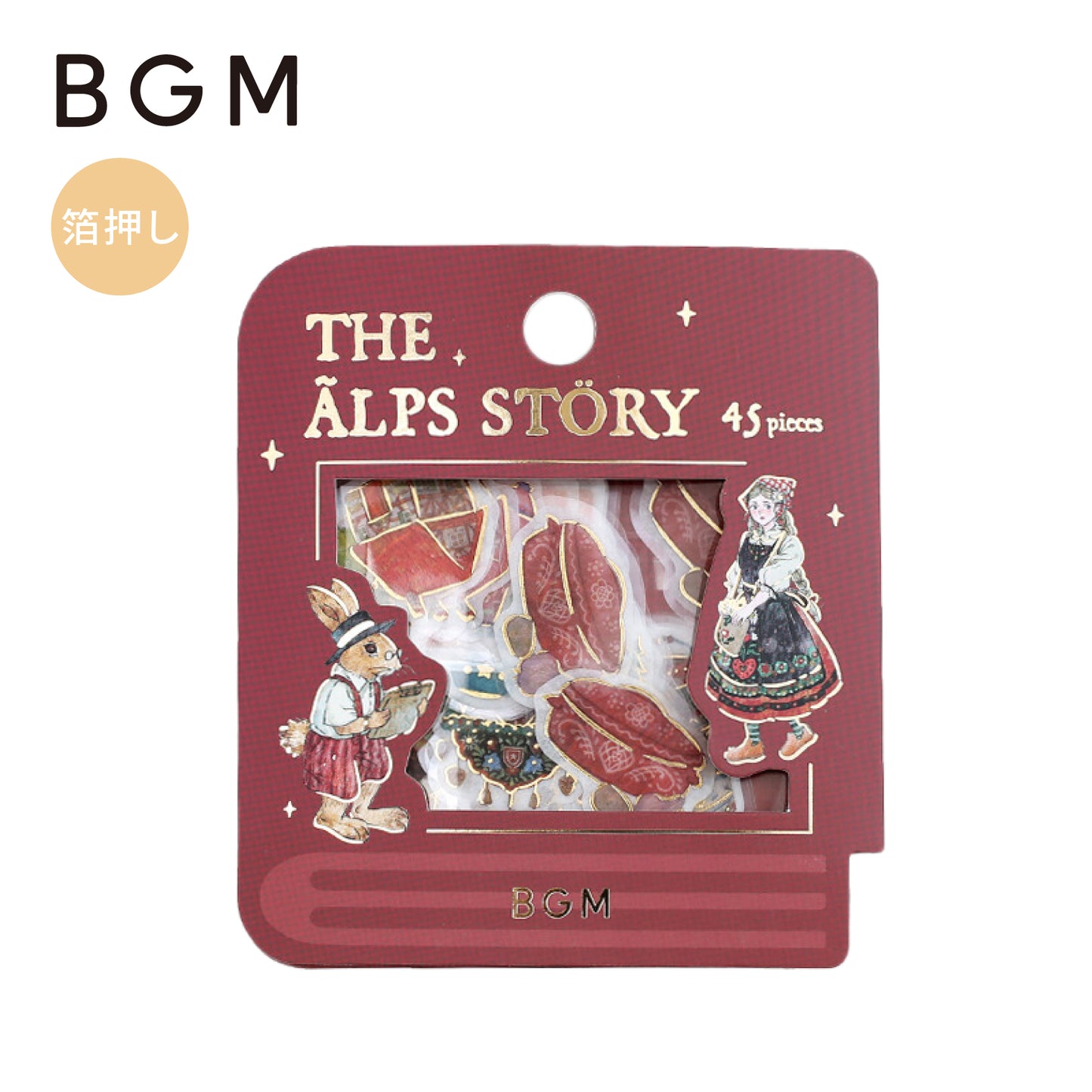 BGM The Alps Story Foiled Flake Stickers - Red