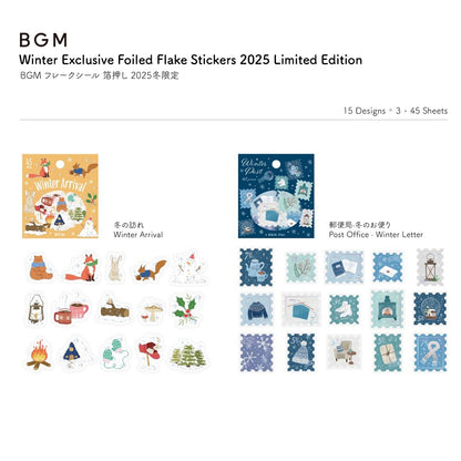 BGM Winter Exclusive Foiled Flake Stickers 2025 Limited Edition - Post Office Winter Letter