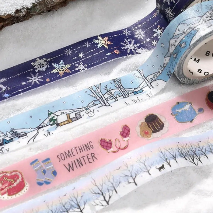 BGM Winter Exclusive Foiled Washi Tape 2025 Limited Edition - Snow Viewing Sleeper Train