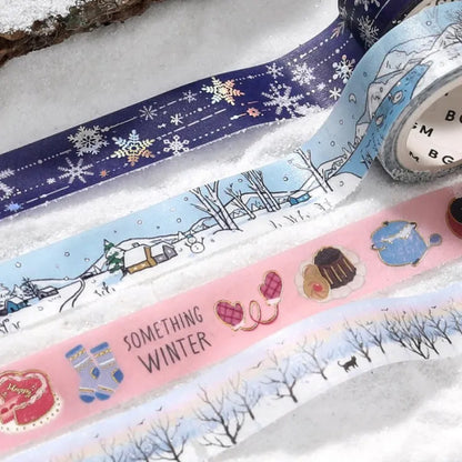 BGM Winter Exclusive Foiled Washi Tape 2025 Limited Edition - Snow Viewing Sleeper Train