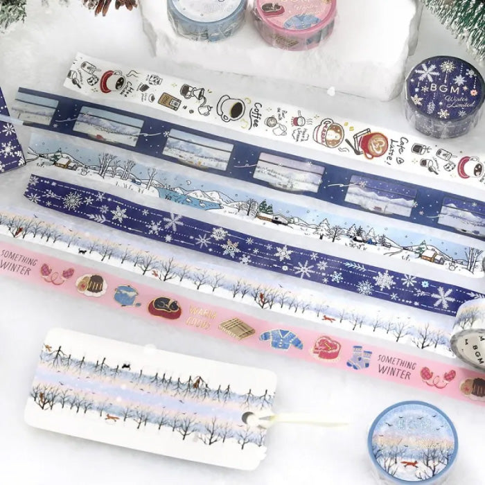 BGM Winter Exclusive Foiled Washi Tape 2025 Limited Edition - Snow Viewing Sleeper Train