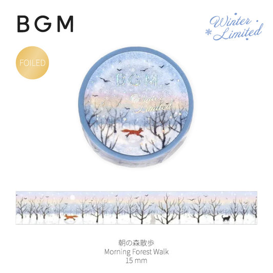 BGM Winter Exclusive Foiled Washi Tape 2025 Limited Edition - Morning Forest Walk