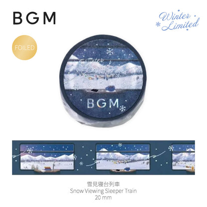 BGM Winter Exclusive Foiled Washi Tape 2025 Limited Edition - Snow Viewing Sleeper Train