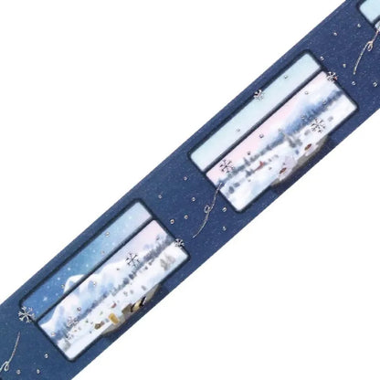 BGM Winter Exclusive Foiled Washi Tape 2025 Limited Edition - Snow Viewing Sleeper Train