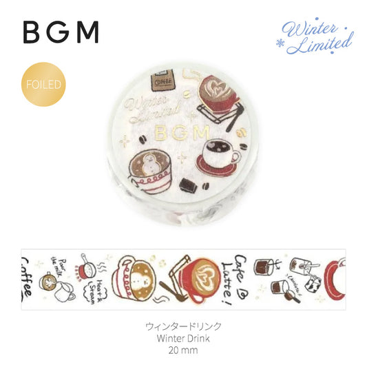BGM Winter Exclusive Foiled Washi Tape 2025 Limited Edition - Winter Drink