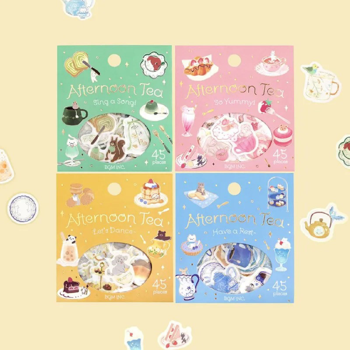 BGM Afternoon Tea Party Foiled Flake Stickers - Let's Dance