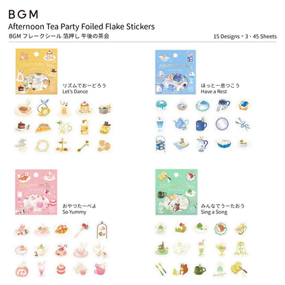 BGM Afternoon Tea Party Foiled Flake Stickers - Let's Dance