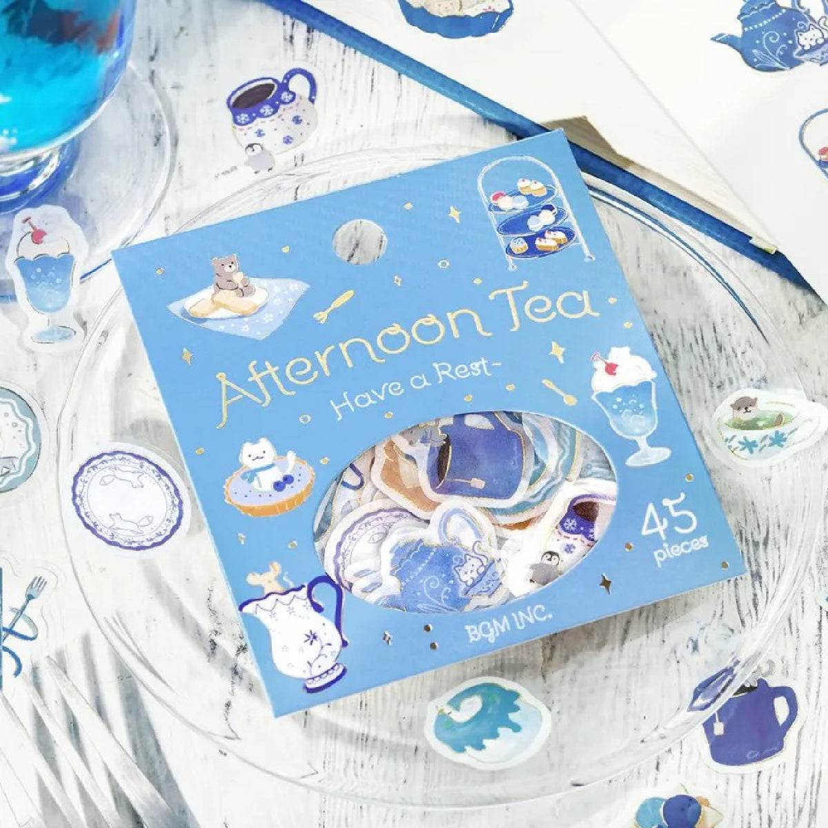 BGM Afternoon Tea Party Foiled Flake Stickers - Have a Rest
