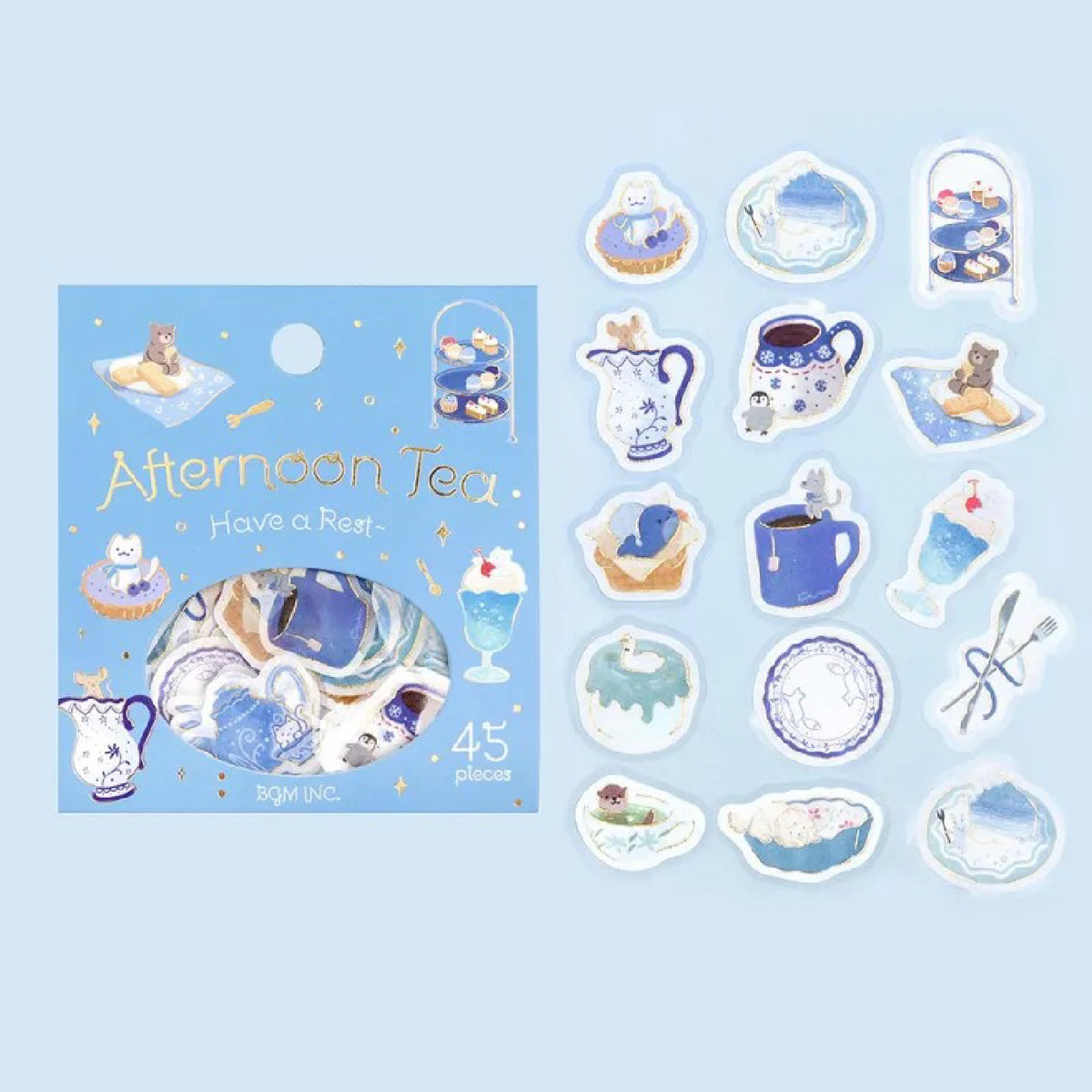 BGM Afternoon Tea Party Foiled Flake Stickers - Have a Rest