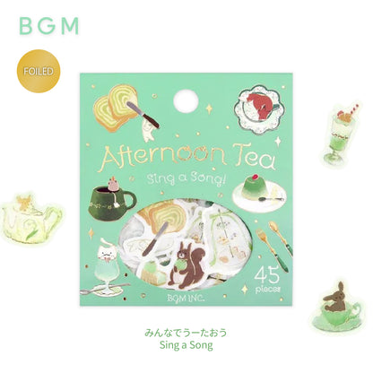 BGM Afternoon Tea Party Foiled Flake Stickers - Sing a Song