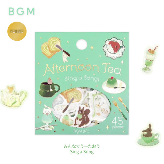 BGM Afternoon Tea Party Foiled Flake Stickers - Sing a Song