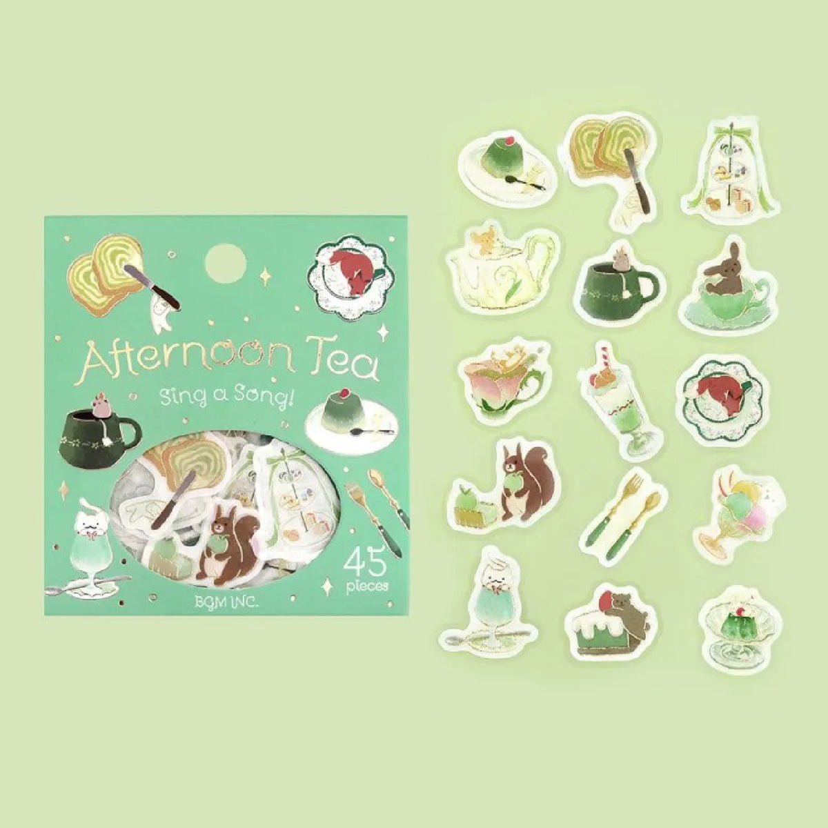 BGM Afternoon Tea Party Foiled Flake Stickers - Sing a Song