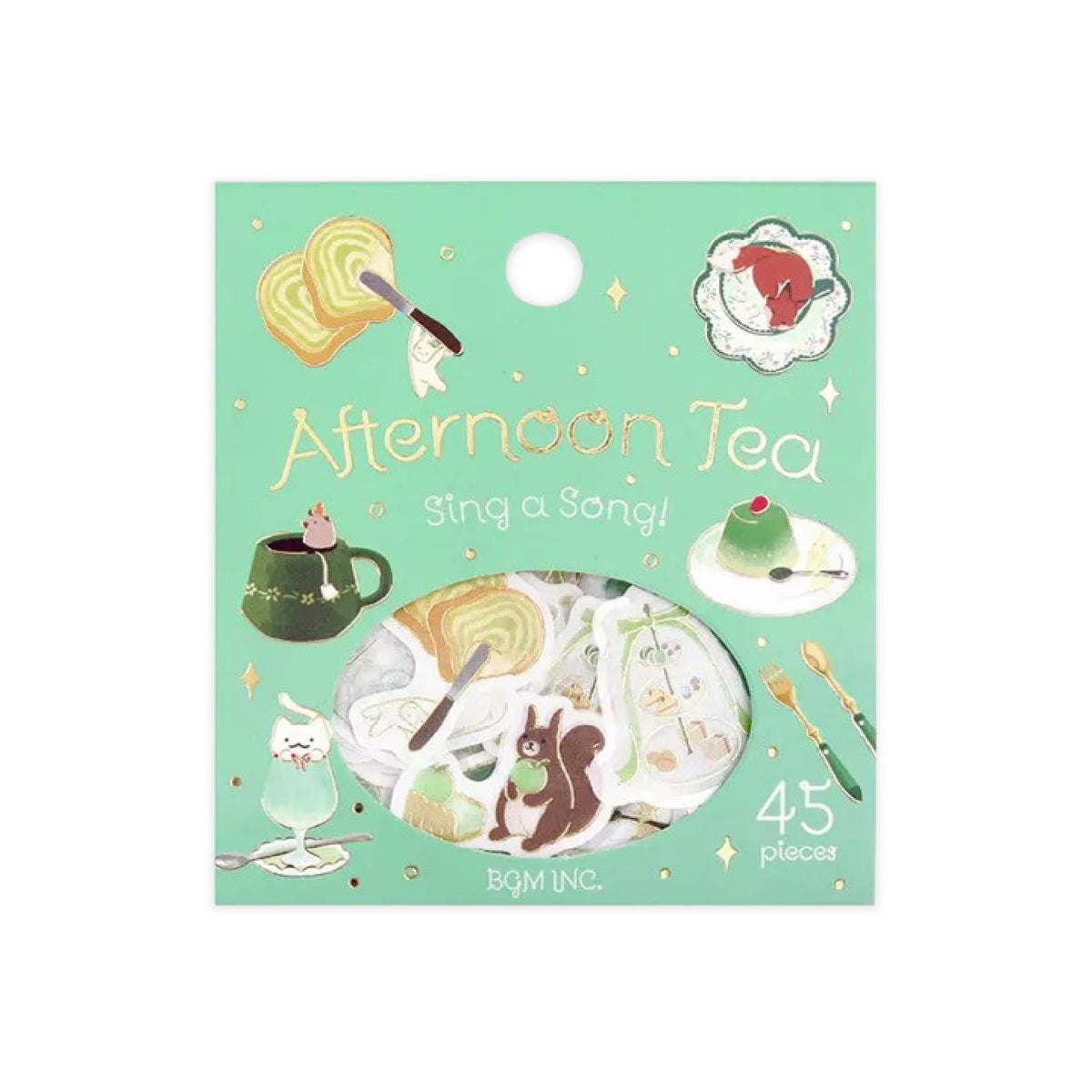 BGM Afternoon Tea Party Foiled Flake Stickers - Sing a Song
