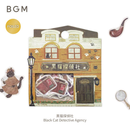BGM Fantasy Shopping Arcade Foiled Flake Stickers - Black Cat Detective Agency
