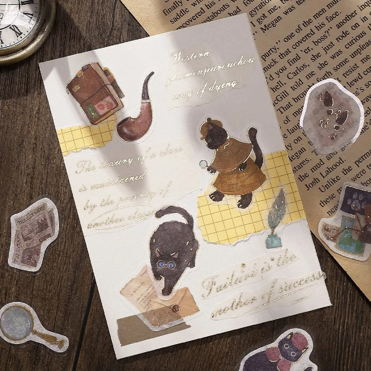 BGM Fantasy Shopping Arcade Foiled Flake Stickers - Black Cat Detective Agency
