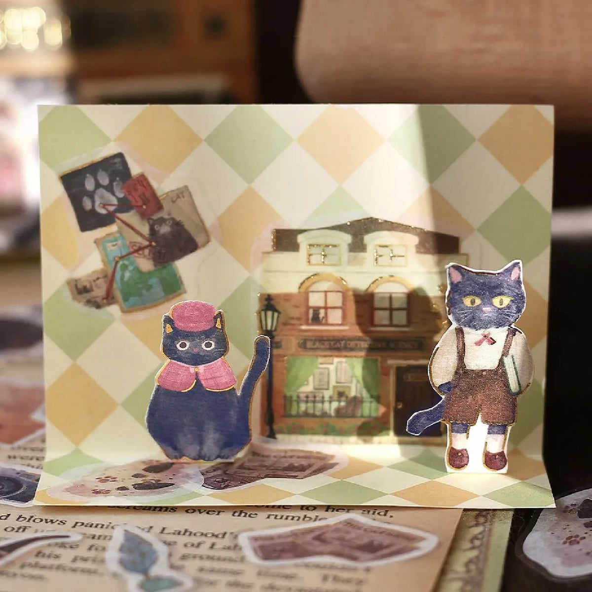BGM Fantasy Shopping Arcade Foiled Flake Stickers - Black Cat Detective Agency