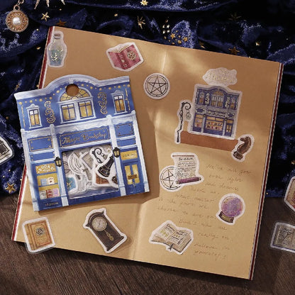 BGM Fantasy Shopping Arcade Foiled Flake Stickers - Magic Bookstore