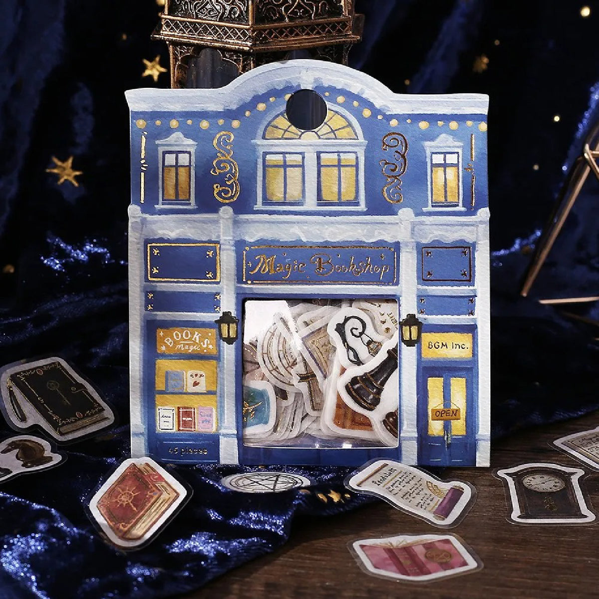 BGM Fantasy Shopping Arcade Foiled Flake Stickers - Magic Bookstore