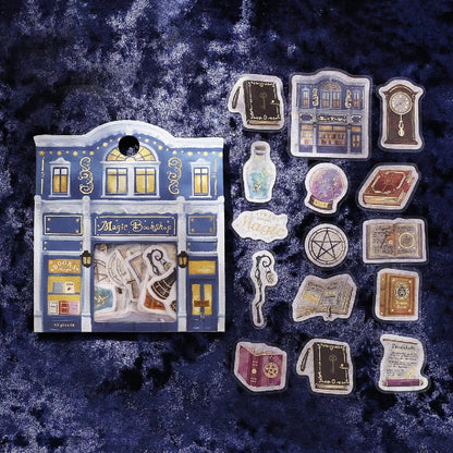 BGM Fantasy Shopping Arcade Foiled Flake Stickers - Magic Bookstore