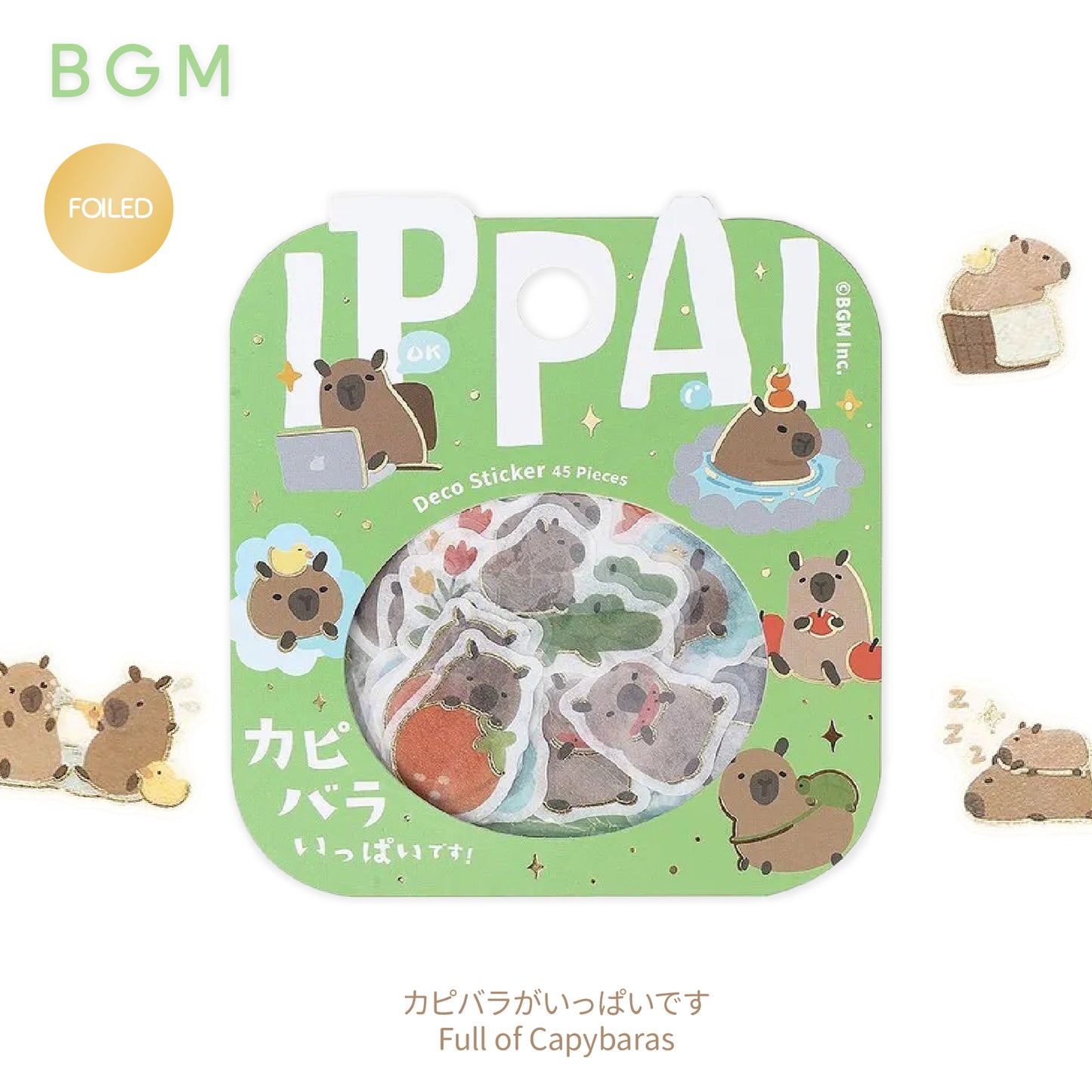 BGM IPPAI Foiled Flake Seal Stickers - Full of Capybaras