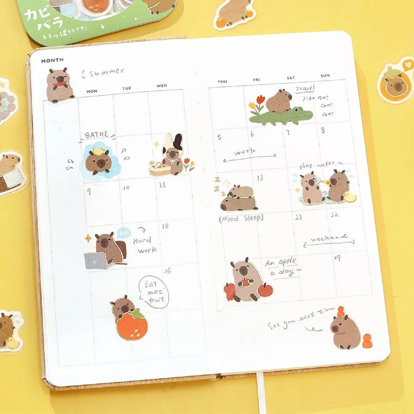 BGM IPPAI Foiled Flake Seal Stickers - Full of Capybaras