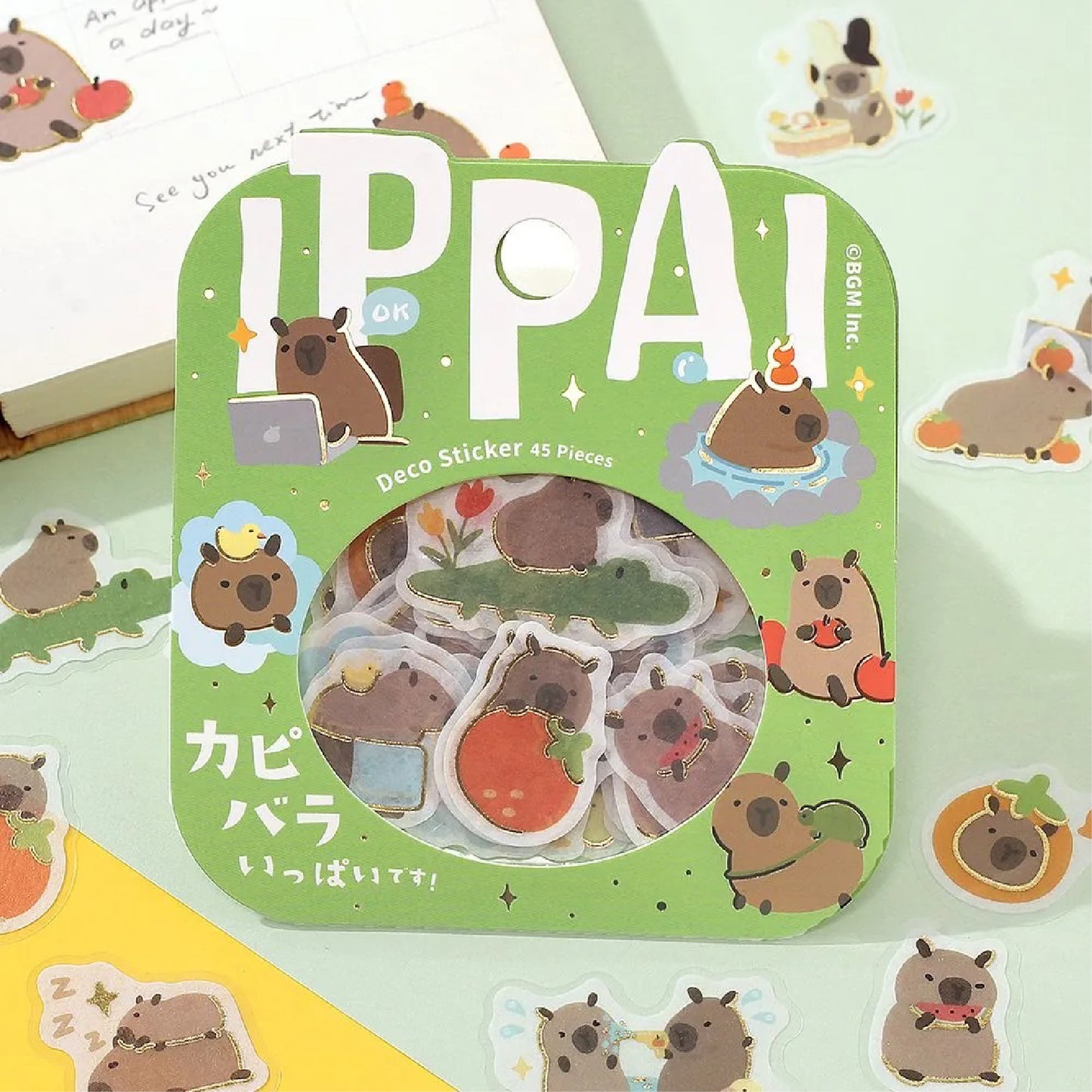 BGM IPPAI Foiled Flake Seal Stickers - Full of Capybaras