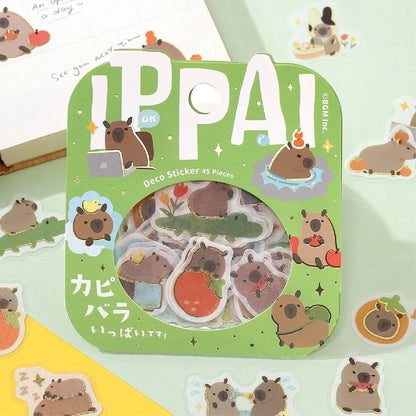BGM IPPAI Foiled Flake Seal Stickers - Full of Capybaras