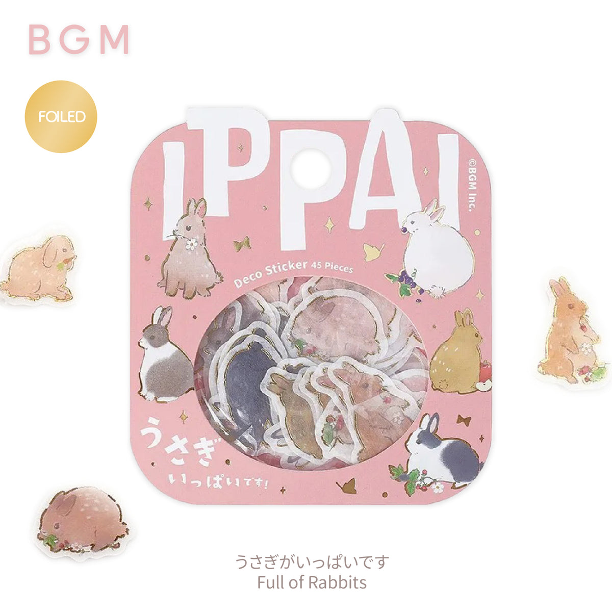 BGM IPPAI Foiled Flake Seal Stickers - Full of Rabbits