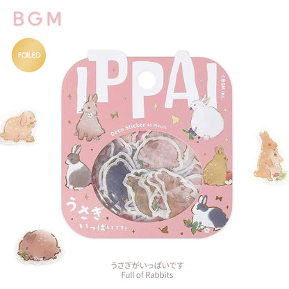 BGM IPPAI Foiled Flake Seal Stickers - Full of Rabbits