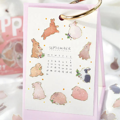 BGM IPPAI Foiled Flake Seal Stickers - Full of Rabbits
