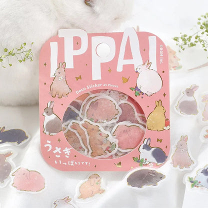 BGM IPPAI Foiled Flake Seal Stickers - Full of Rabbits