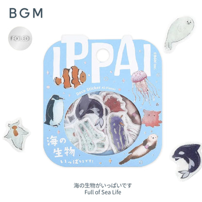 BGM IPPAI Foiled Flake Seal Stickers - Full of Sea Life