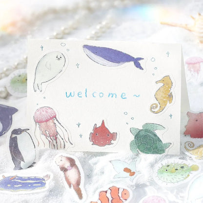 BGM IPPAI Foiled Flake Seal Stickers - Full of Sea Life