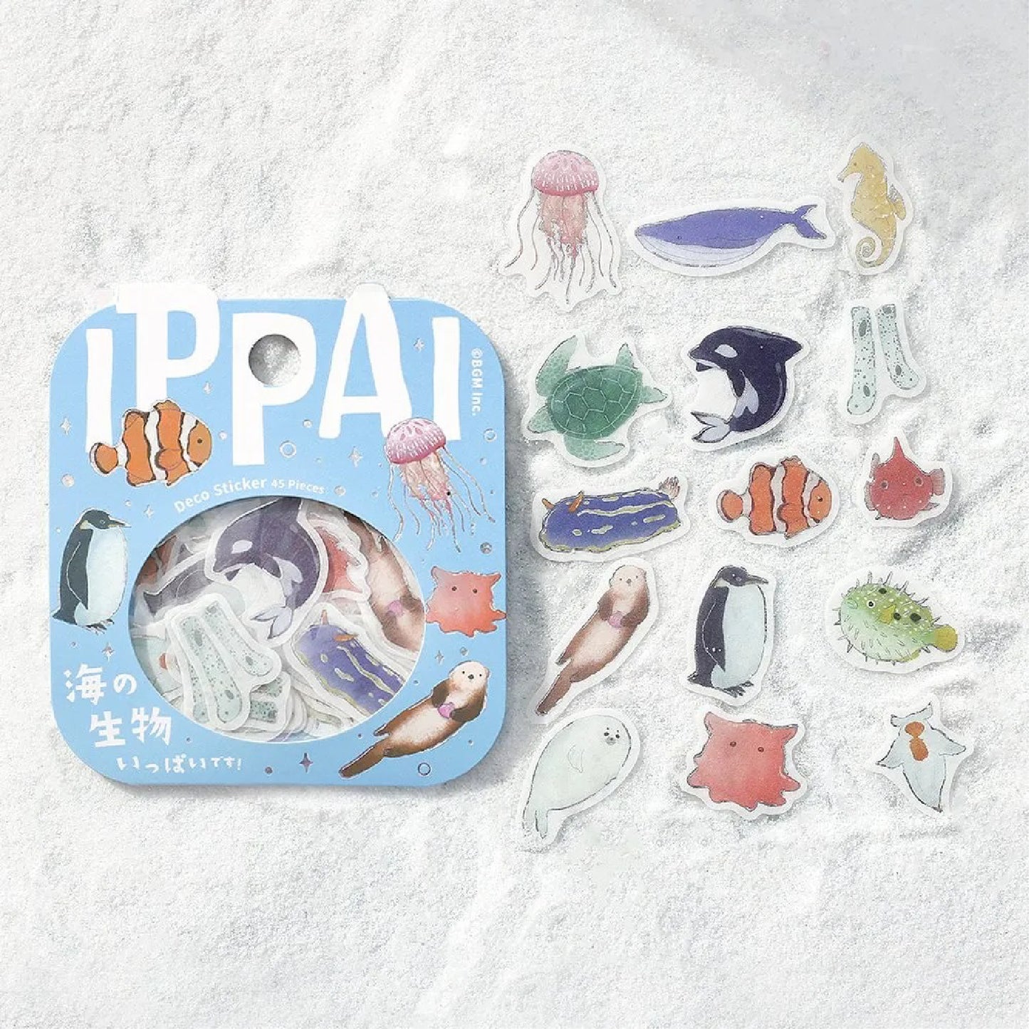 BGM IPPAI Foiled Flake Seal Stickers - Full of Sea Life