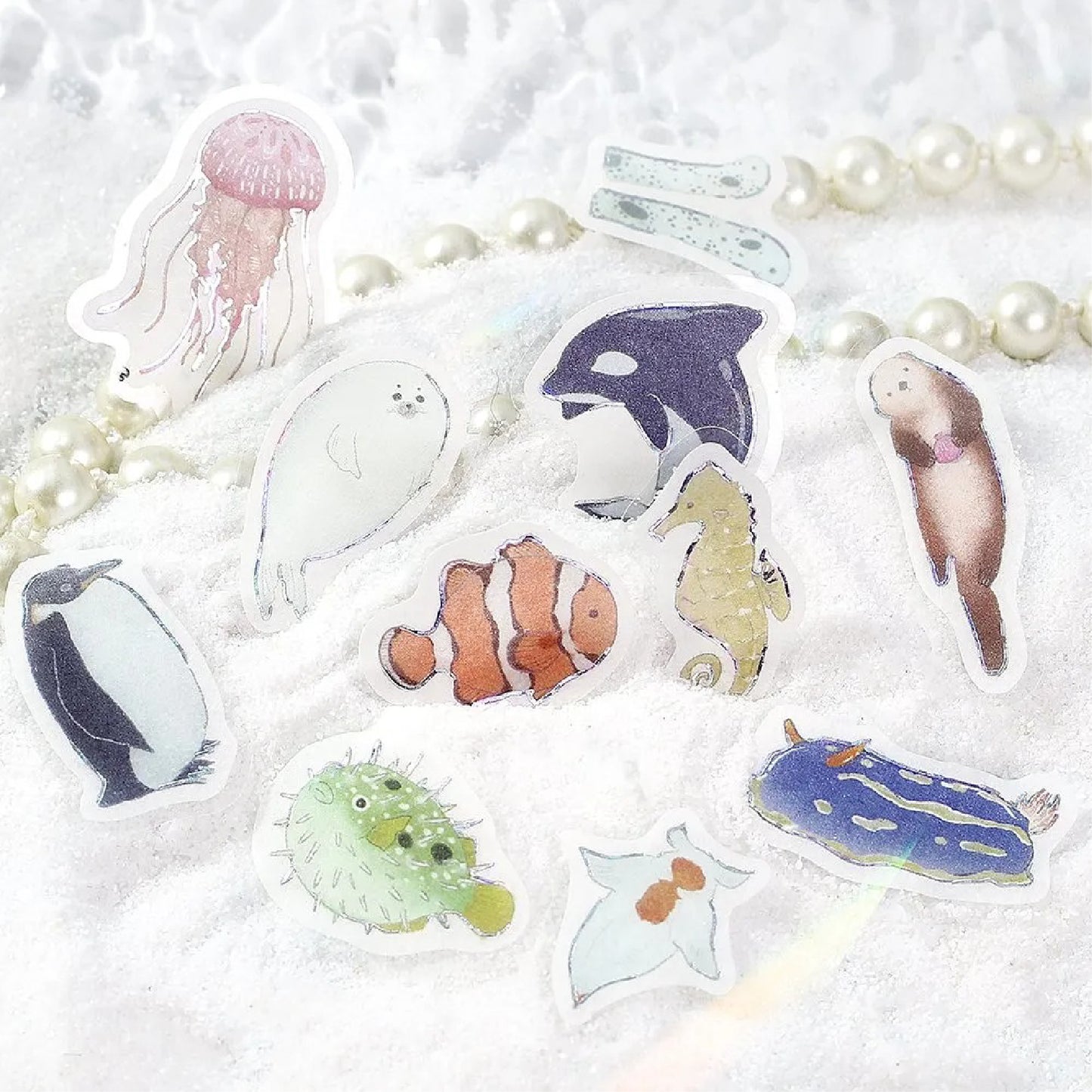 BGM IPPAI Foiled Flake Seal Stickers - Full of Sea Life