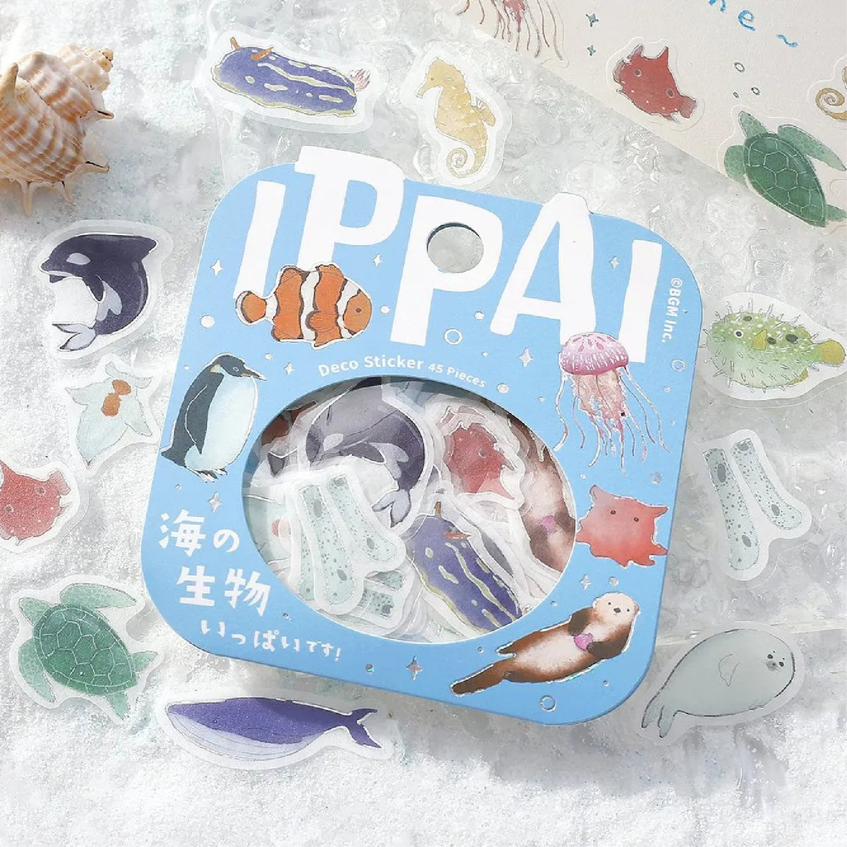 BGM IPPAI Foiled Flake Seal Stickers - Full of Sea Life